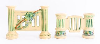 Roseville Pottery Corinthian Gate Form Bud Vases 2