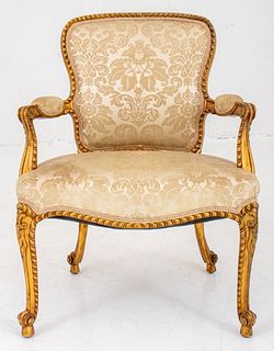 George III Style French Manner Gilt Armchair