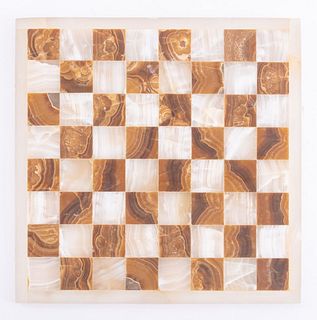 Mexican White and Brown Onyx Game Board