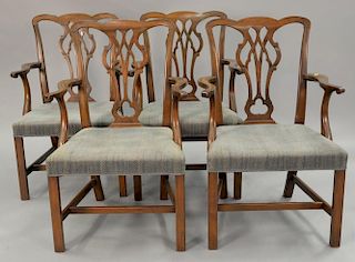 Set of four Kittinger mahogany armchairs.