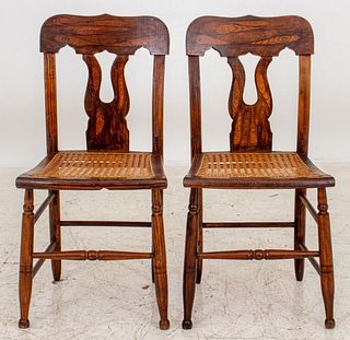 American Grained & Caned Chairs, 2, 1850s