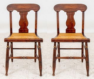 American Grained and Caned Side Chairs ca.. 1840