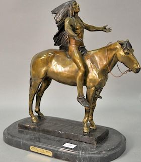 After Cyrus Edwin Dallin bronze Appeal to the Spirit, inscribed C.E. Dallin, ht. 18", wd. 12".
