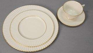 Lenox Colonnade porcelain dinner set with gold trim, 41 total pieces.