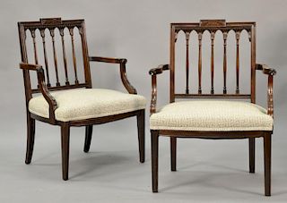 Pair of Federal style mahogany armchairs.