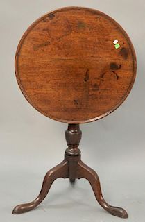 Queen Anne mahogany tip top table. ht. 26", dia. 22"