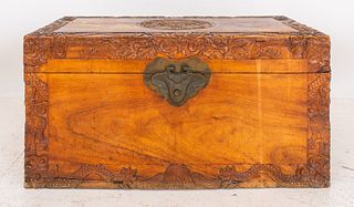 Chinese Aromatic Wood Dragon Chest, 20th c.