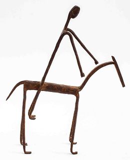 Dogon Cast Iron Sculpture of Rider & Horse