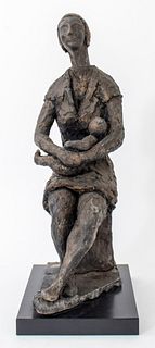 Rivka, "Mother and Child" Glazed Ceramic