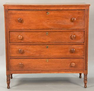 Sheraton cherry four drawer chest, circa 1830. ht. 43", wd. 42", dp. 18"