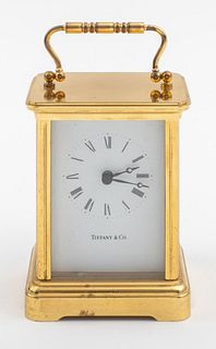 Tiffany & Co. Brass Carriage Clock Quartz Movement