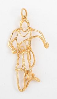 14K Gold Track and Field Sports Charm / Pendant