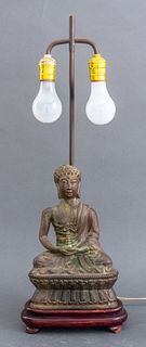 Japanese Bronze Bodhisattva Mounted as A Lamp