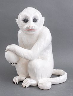 Italian White Ceramic Marmoset or Monkey, 1970s