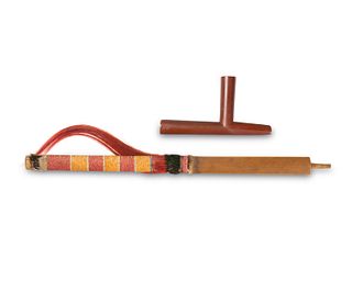 A Sioux quilled pipe and stem