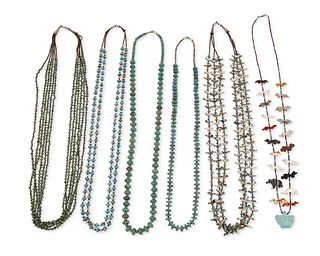 A group of Southwest stone bead necklaces