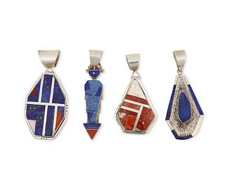 A group of Southwest style stone set pendants