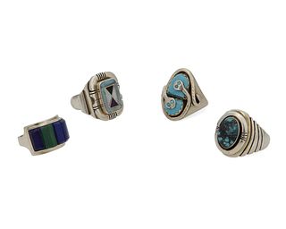 A group of  Southwest stone set rings