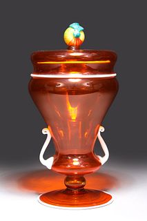 Antique Venetian Glass Covered Jar - Artistica Barovier