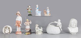 Set of Nine Bisque Porcelain Collectibles