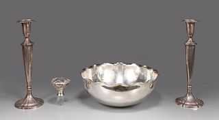 Christofle Silver Plate Bowl w/ Sterling Silver Weighted Objects