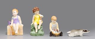 Group of Four English Porcelain Figure Collectibles