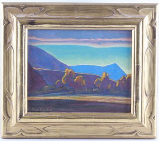 Rex Rieke (1939-) "Our Pasture" Oil Painting c1982
