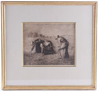 Jean-Francois Millet (1814-1875) Gleaners Etching