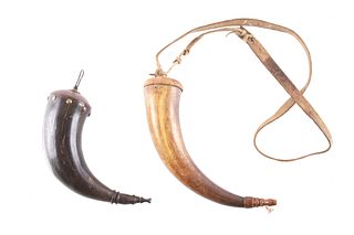 Steer Horn Powder Flask Collection c. 1860s