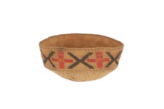 Tlingit Polychrome Chilkat Woven Basket c. 1930's