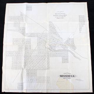 Rare Ide's Map Of Missoula, Montana City 1891