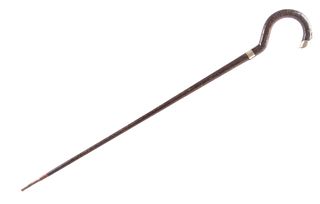 Silver Mounted Stacked Leather Cane / Walkingstick