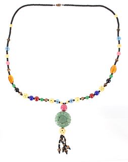 Trade Bead Multi Stone Jadeite Necklace