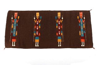Navajo Yei Be Chei Polychrome Mohair Rug c. 1950's
