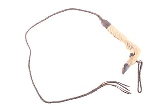 Early Montana Deer Foot & Braided Leather Quirt