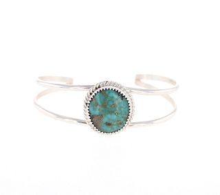 Navajo T Tsosie Sterling Silver Turquoise Bracelet