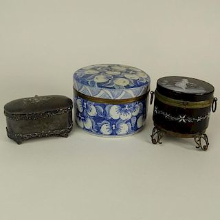 Collection of Three (3) Antique Dresser Boxes.