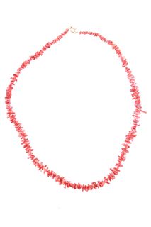 Navajo Graduated Red Branch Coral 14k GF Necklace