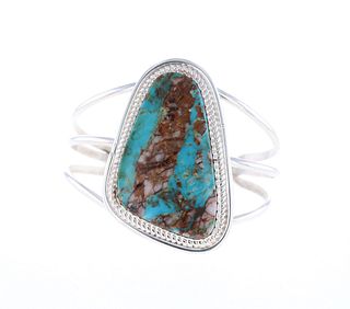 Navajo Bisbee Turquoise Bracelet by Chaz Tsosie