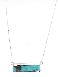 Navajo C. Byrd Sterling Silver Turquoise Necklace