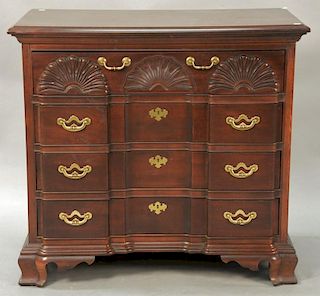 Cherry block front four drawer chest.ht. 33", wd. 34", dp. 19".