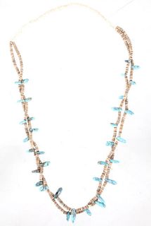Santo Domingo Heishi & Turquoise Beaded Necklace