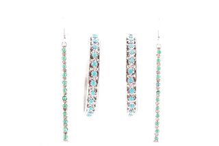 Navajo Petit Point Turquoise Earring Sets (2 Sets)