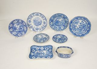 Group of (8) English Pearlware Dishes, 19th C.