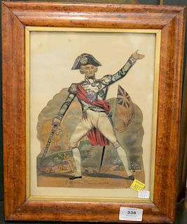 Lithograph collage Admiral Earl Howe, 11" x 8 1/4".
