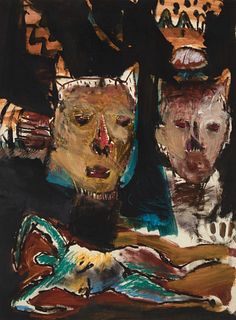 Darren Vigil Gray, Untitled (Two Felines Observe A Body)