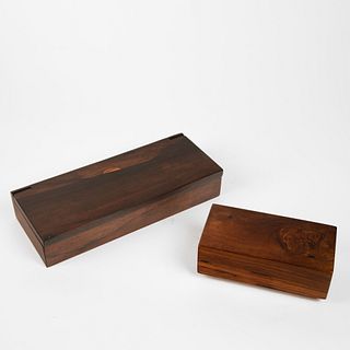After Richard Rothbard, A Pair of Handcrafted Rosewood Boxes