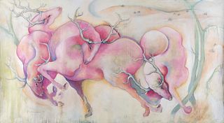 Armond Lara, Untitled (Pink Deer), 1990