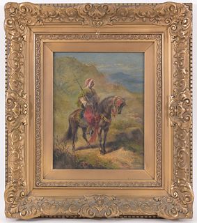 19th C. Orientalist Horseback Rider, Signed