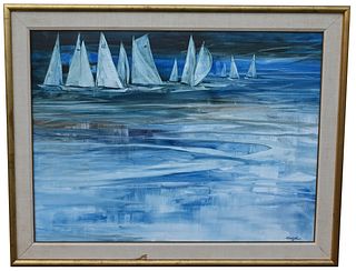 Robert Chase (FL. 1919 - 2014) "Sailboat Regatta"